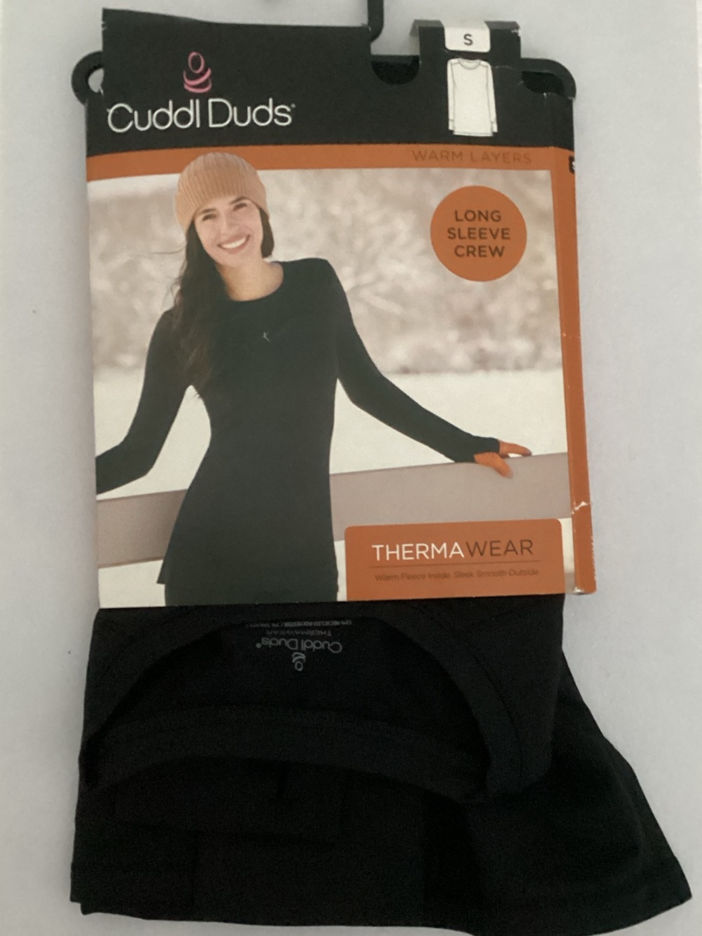 Cuddl Duds ThermaWear Long Sleeve Crew Top - Black